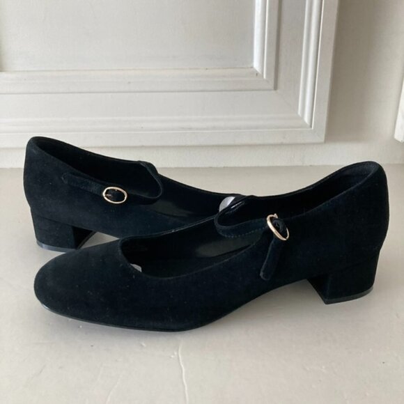 NWOB Jeffery Campbell Free People Mia Black Suede Mary Jane Heels